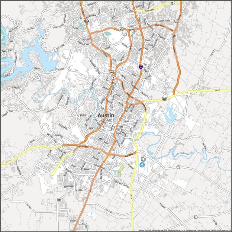 Map Of Austin Texas GIS Geography