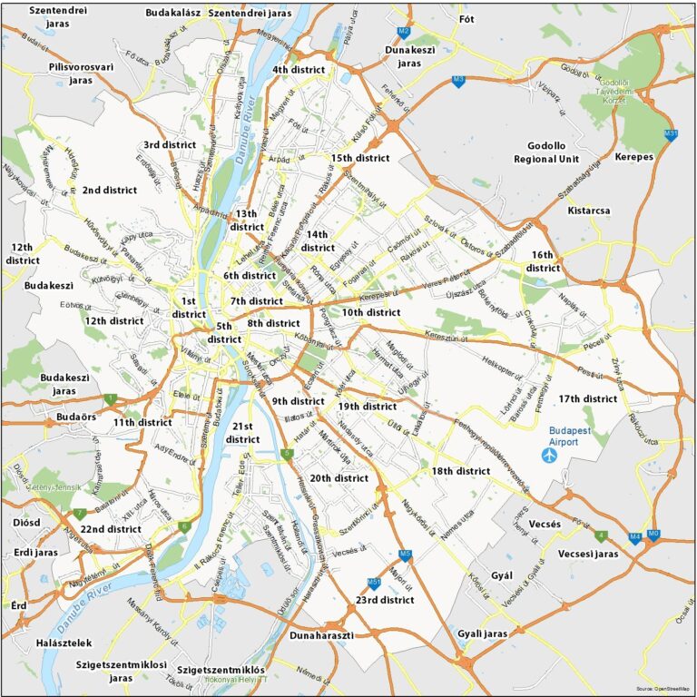 Map Of Budapest Hungary GIS Geography