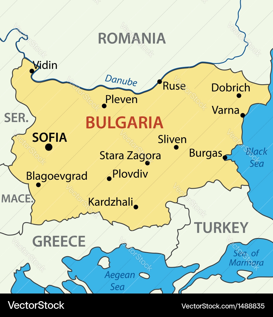 Map Of Bulgaria Royalty Free Vector Image VectorStock