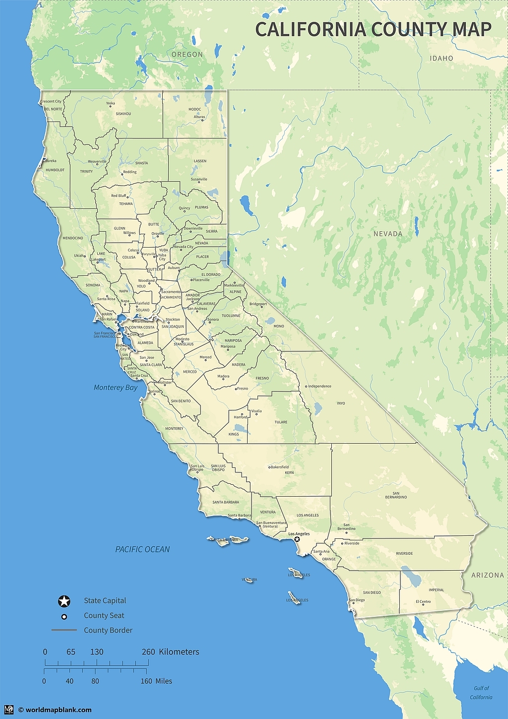 Map Of California With Counties And Cities PDF 