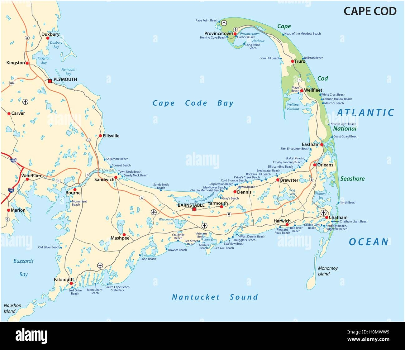 Printable Map Of Cape Cod Towns