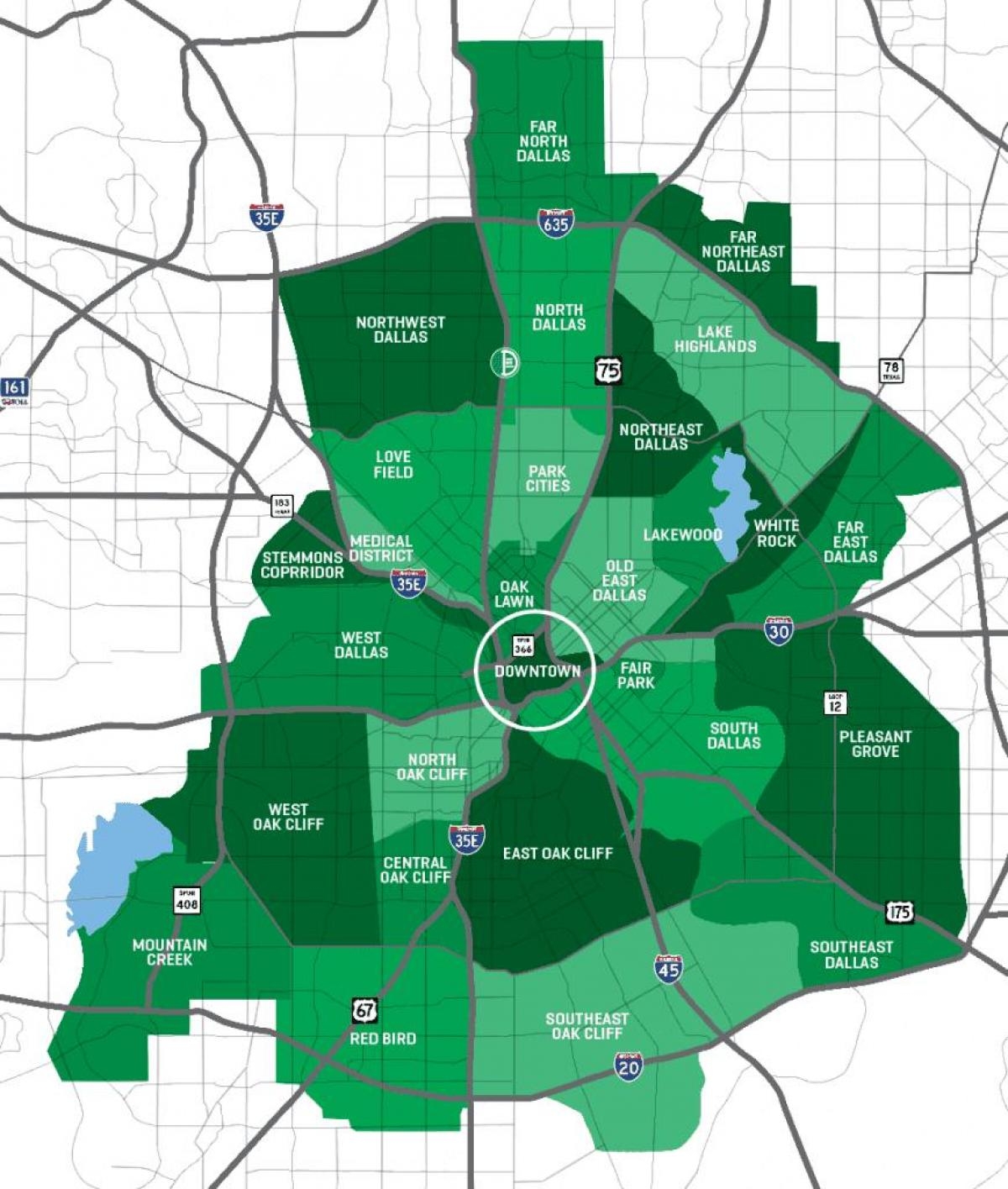 Map Of Dallas Neighborhood Surrounding Area And Suburbs Of Dallas Map Of Dallas Neighborhood Surrounding Area And Suburbs Of Dallas