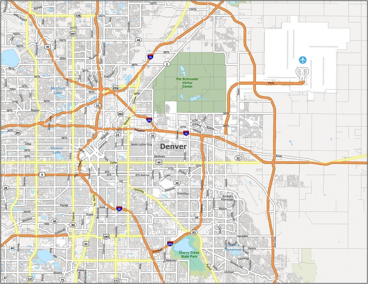 Map Of Denver Colorado GIS Geography