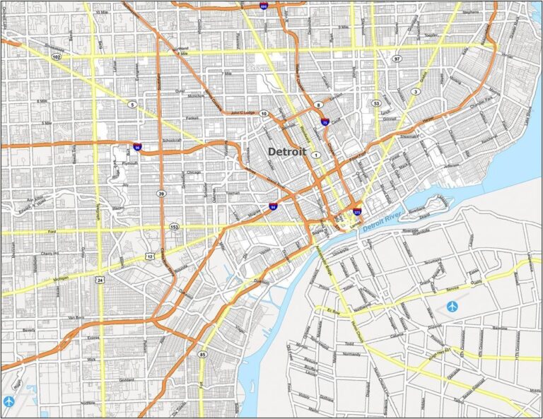 Map Of Detroit Michigan GIS Geography