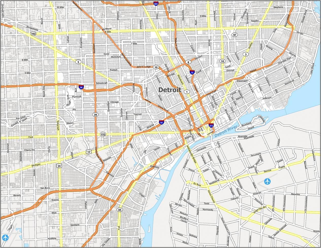 Map Of Detroit Michigan GIS Geography