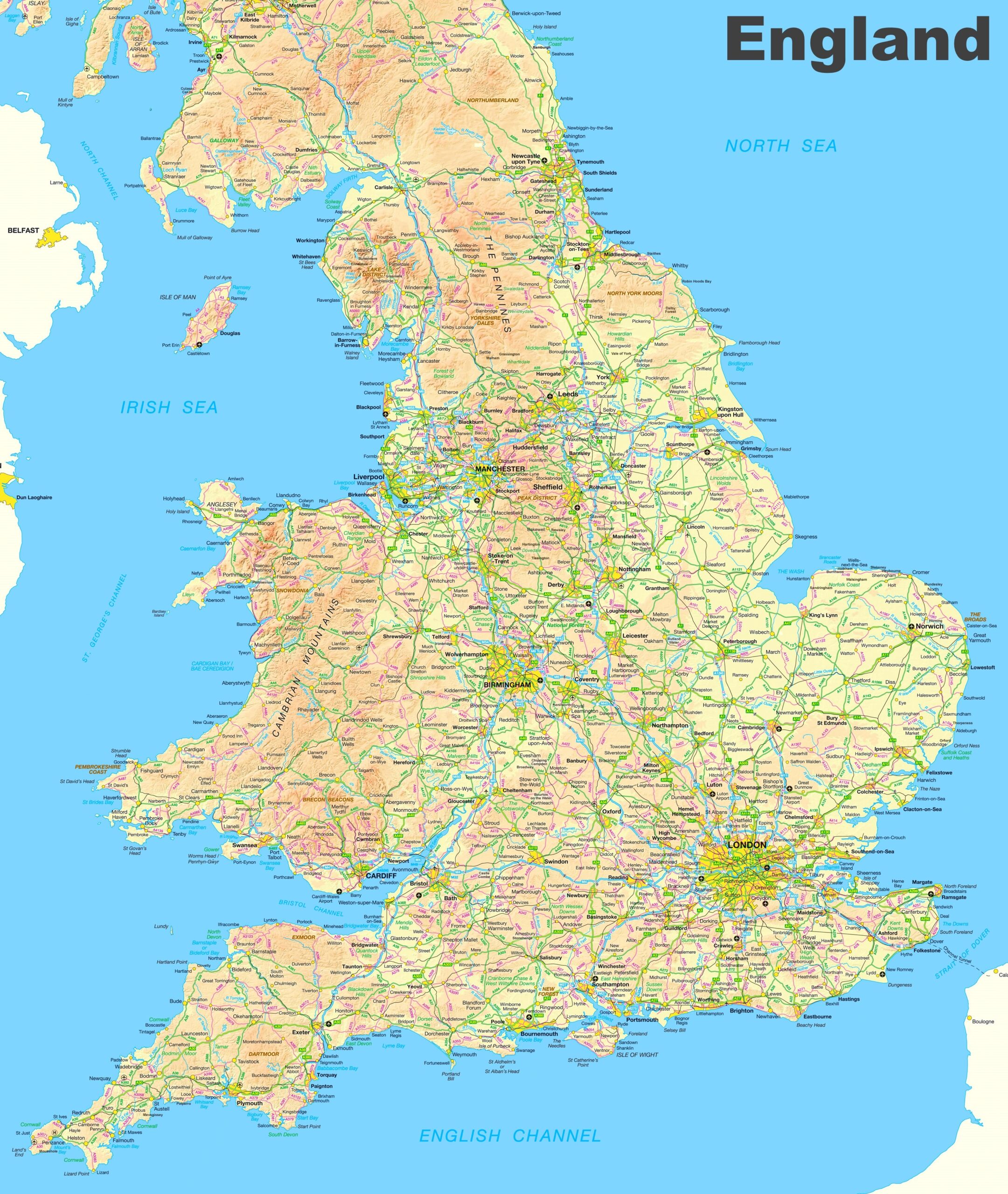Map Of England U0026 Wales Detailed Guide With Regional