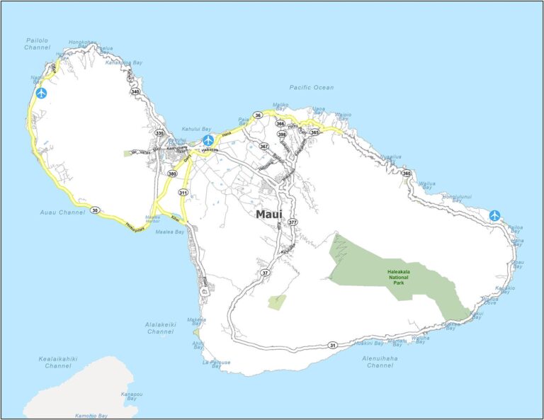 Map Of Maui Island Hawaii GIS Geography