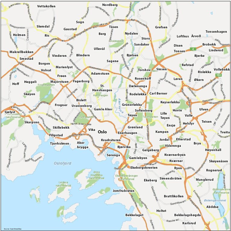 Map Of Oslo Norway GIS Geography