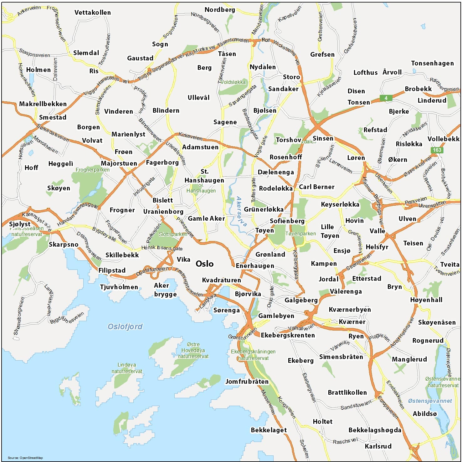 Map Of Oslo Norway GIS Geography