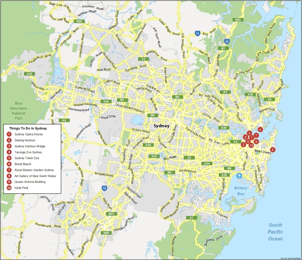 Map Of Sydney Australia GIS Geography