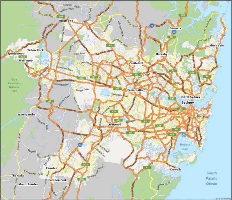 Map Of Sydney Australia GIS Geography