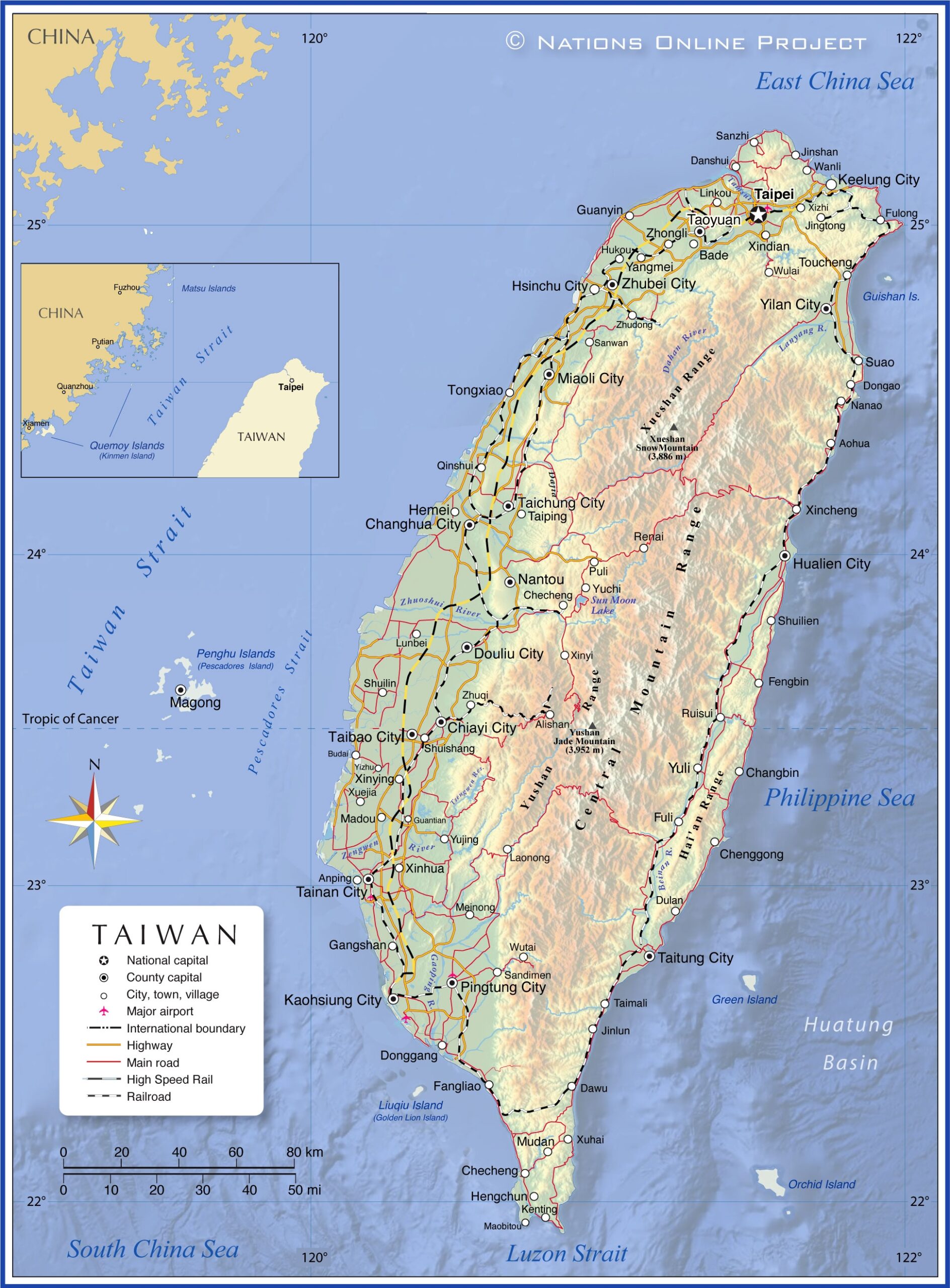 Map Of Taiwan Nations Online Project