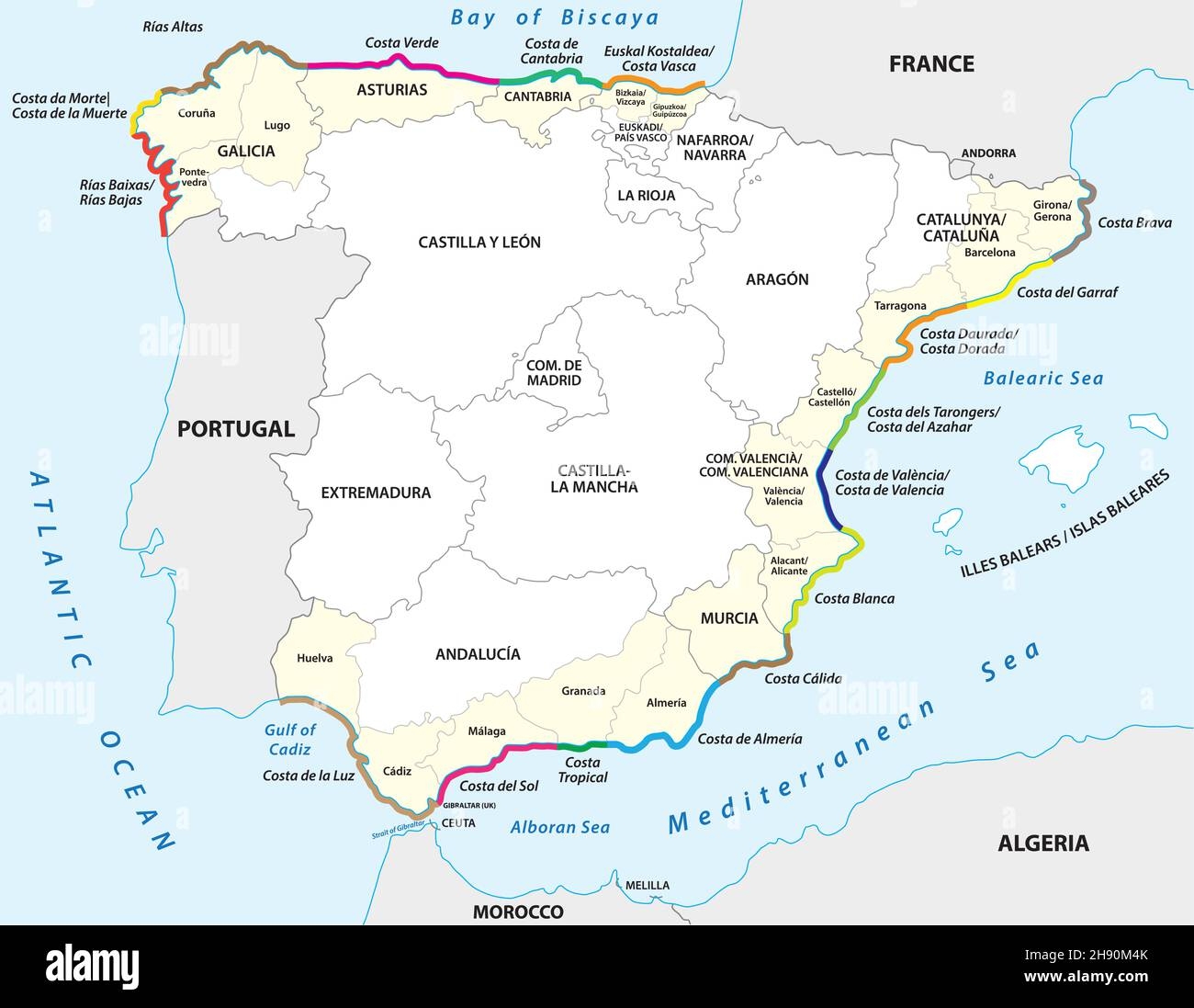 Printable Map Spain And Portugal