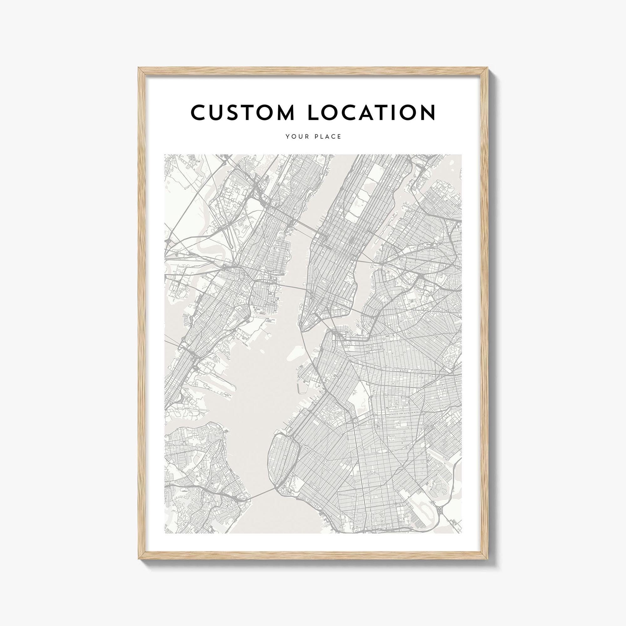 Mapposterprints Custom Location Map Poster Etsy