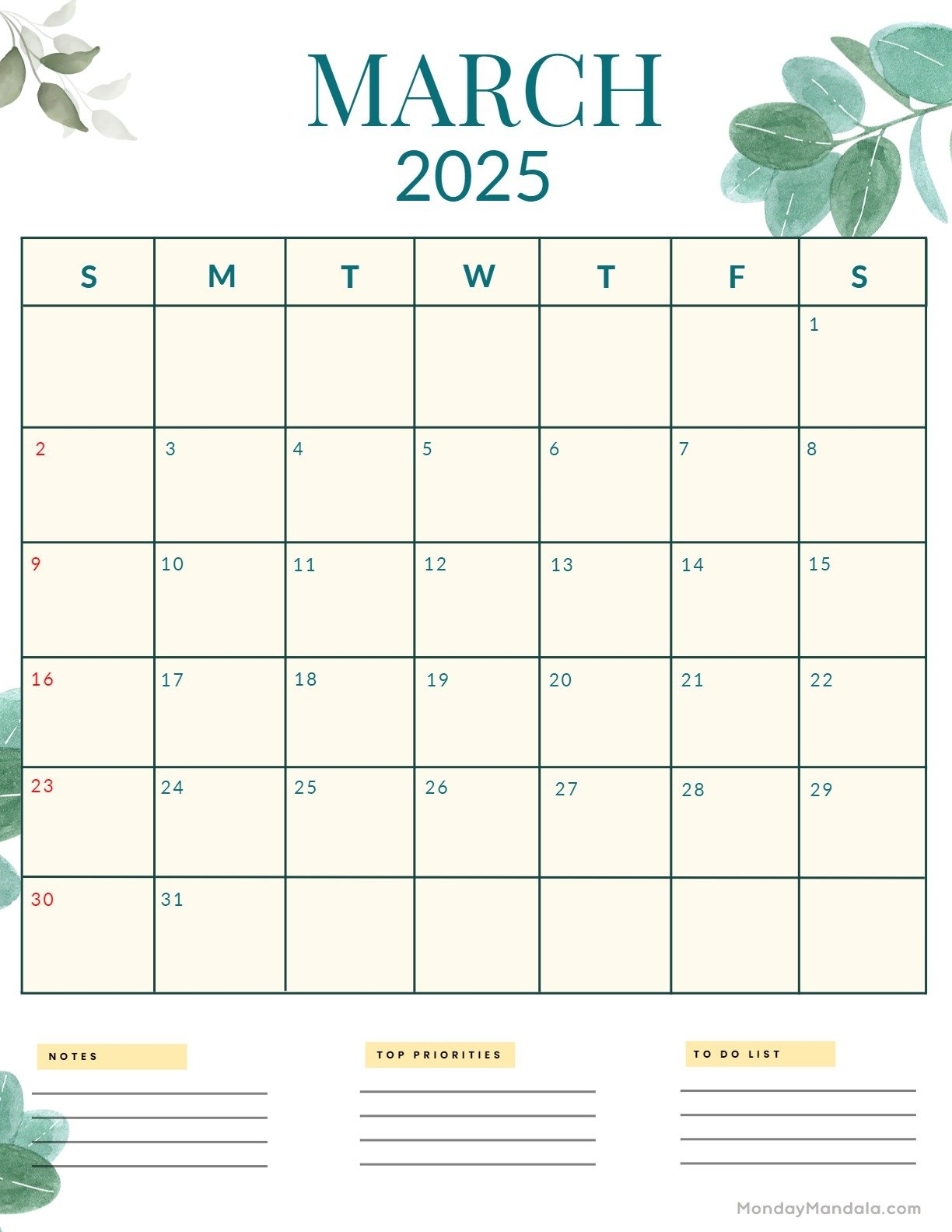 March 2025 Calendar 52 Free PDF Printables March 2025 Calendar 52 Free PDF Printables