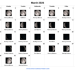 March 2026 Moon Phases Calendar Custom Calendar Maker