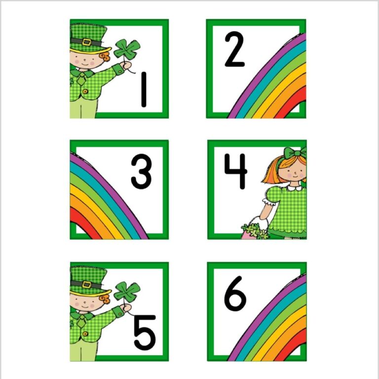 March Leprechaun Calendar Numbers Kinder Craze