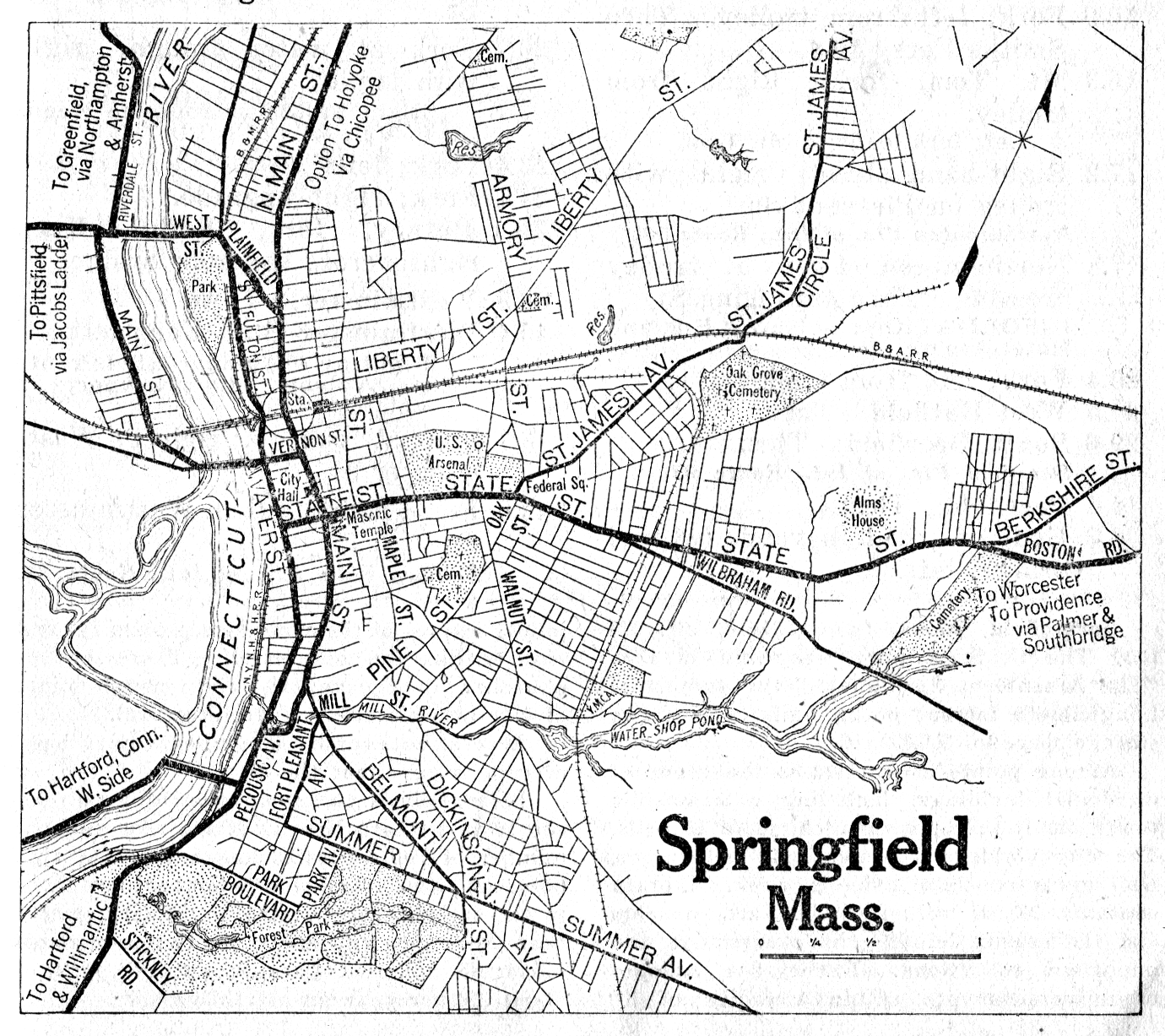 Printable Map Of Springfield Ma