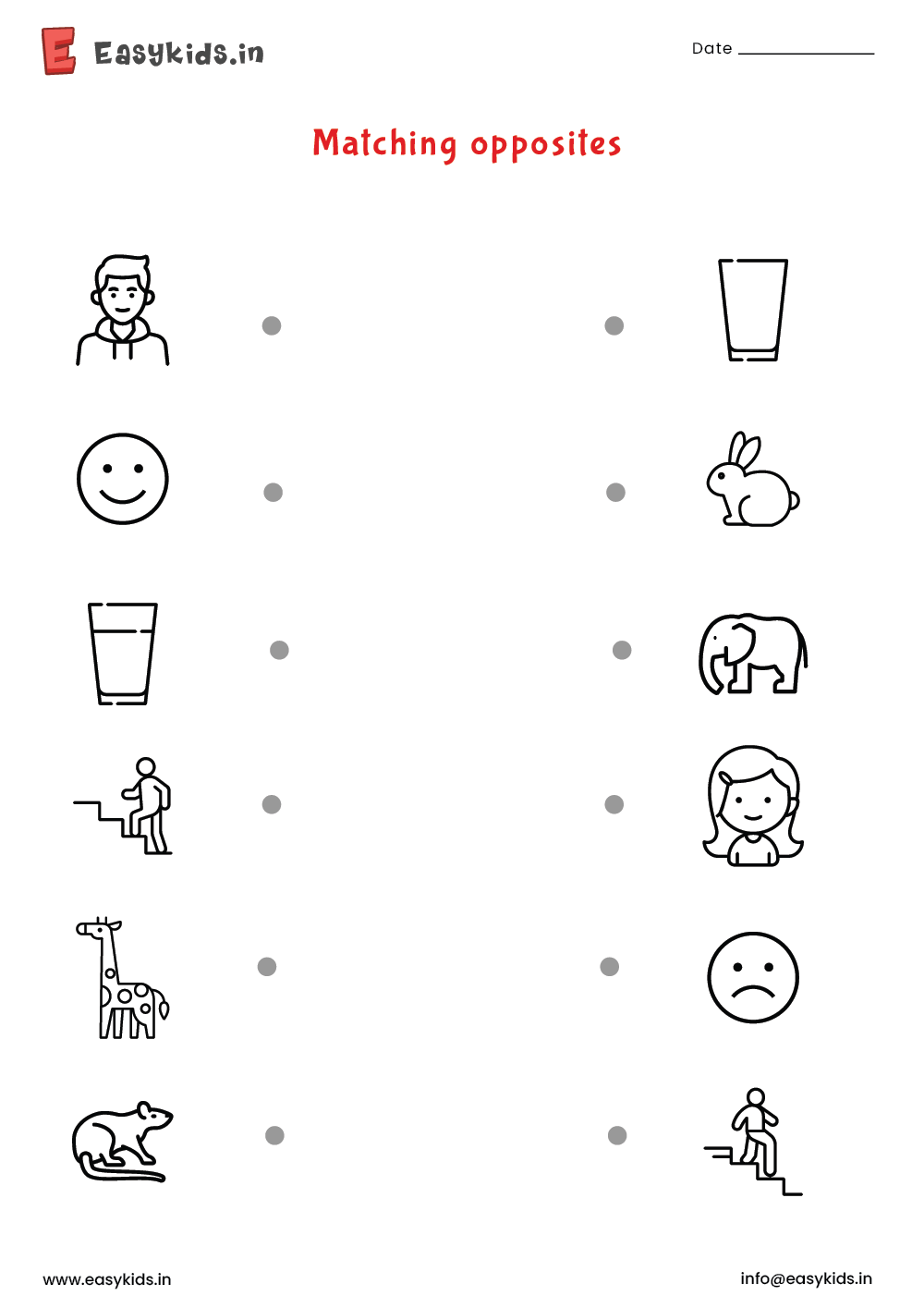 Opposites Printable Worksheets