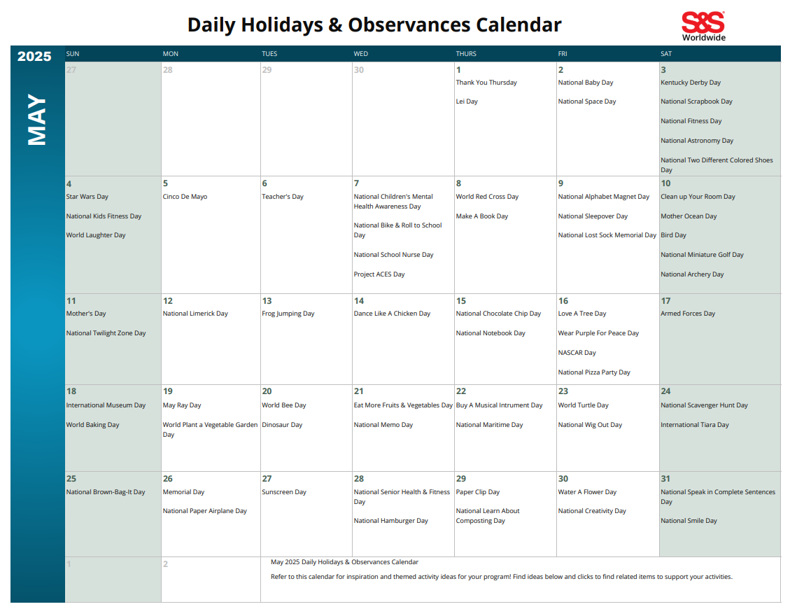Calendar Printable With Holidays