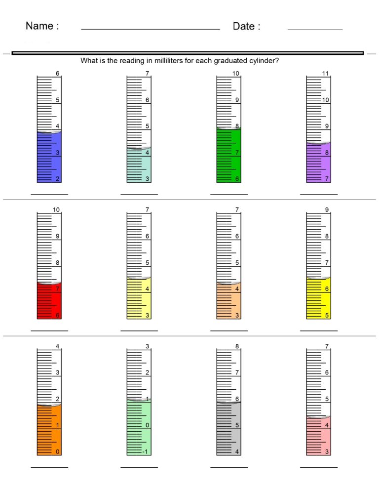 Measurement Worksheets Reading Graduated Cylinders Worksheets Made By Teachers