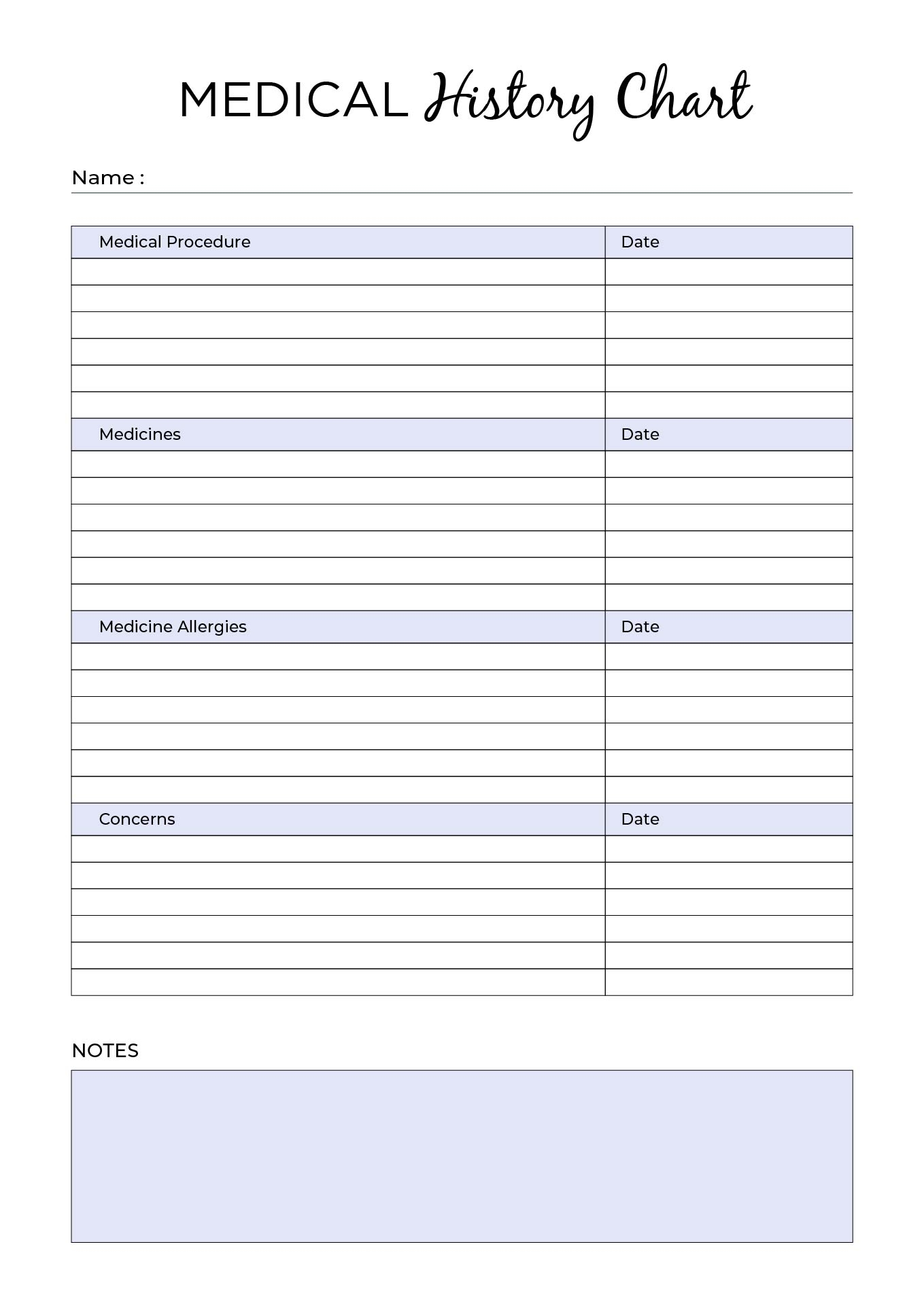 Medical Forms Charts 10 Free PDF Printables Printablee