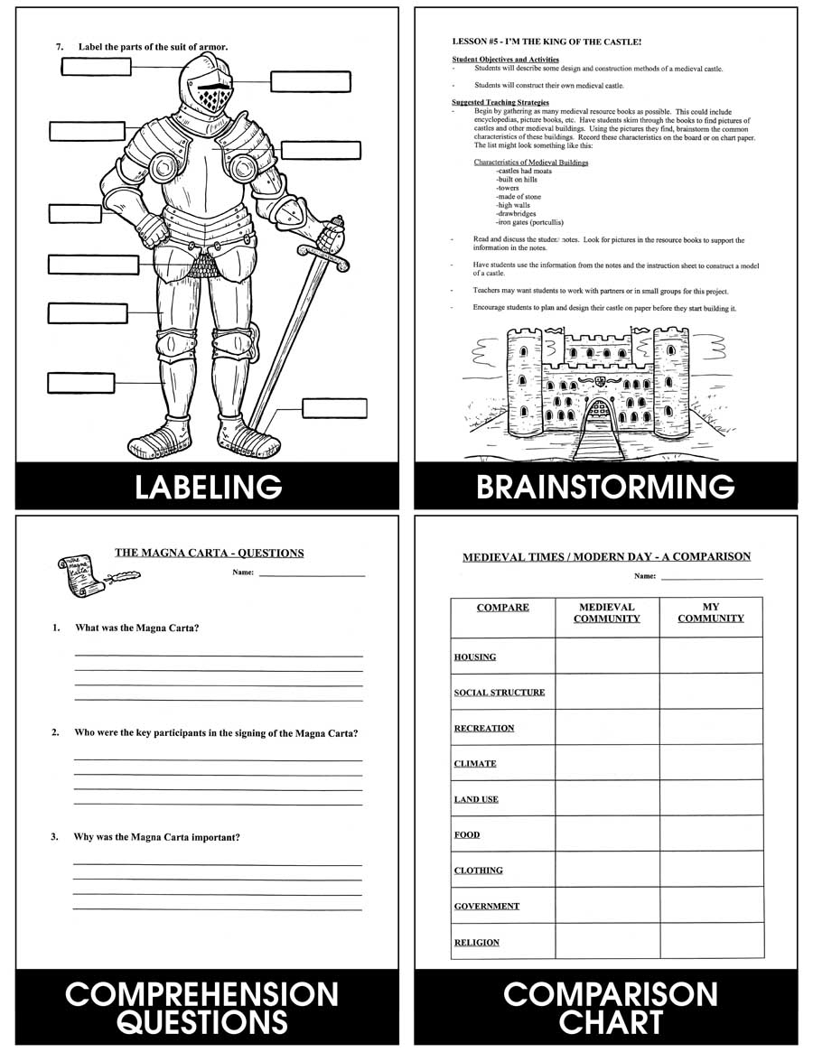 Medieval Times Grades 4 To 6 Print Book Lesson Plan Worksheets Library