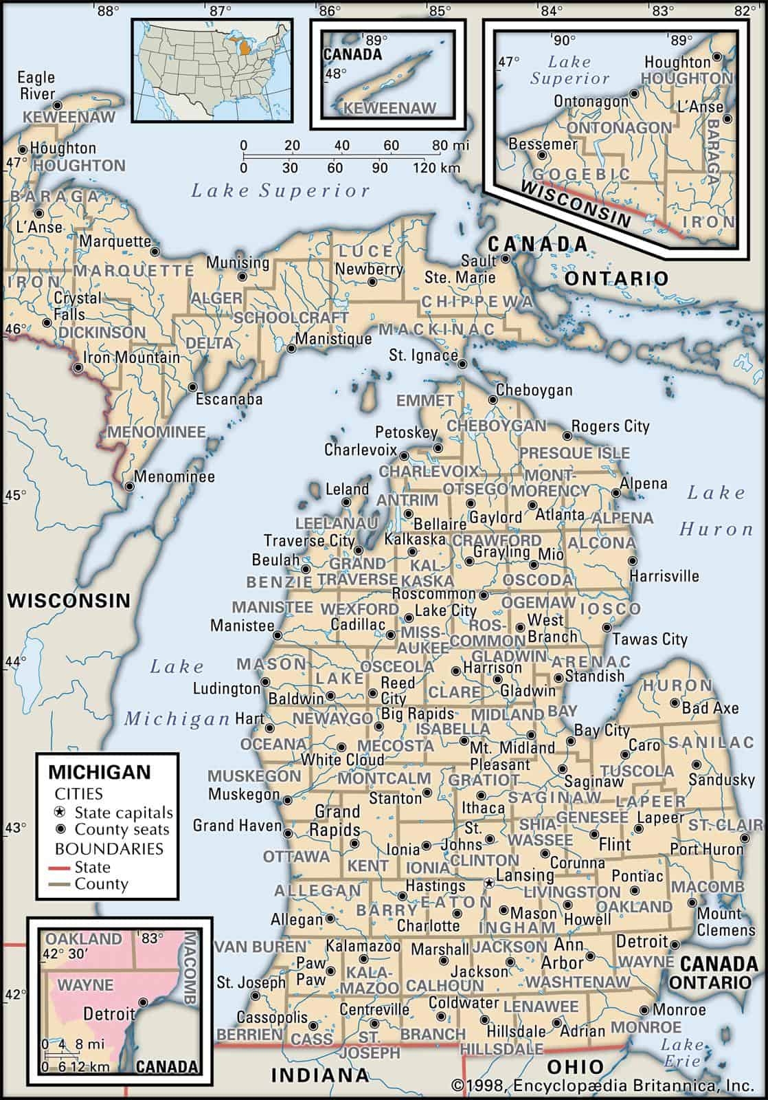 Michigan County Maps Interactive History Complete List