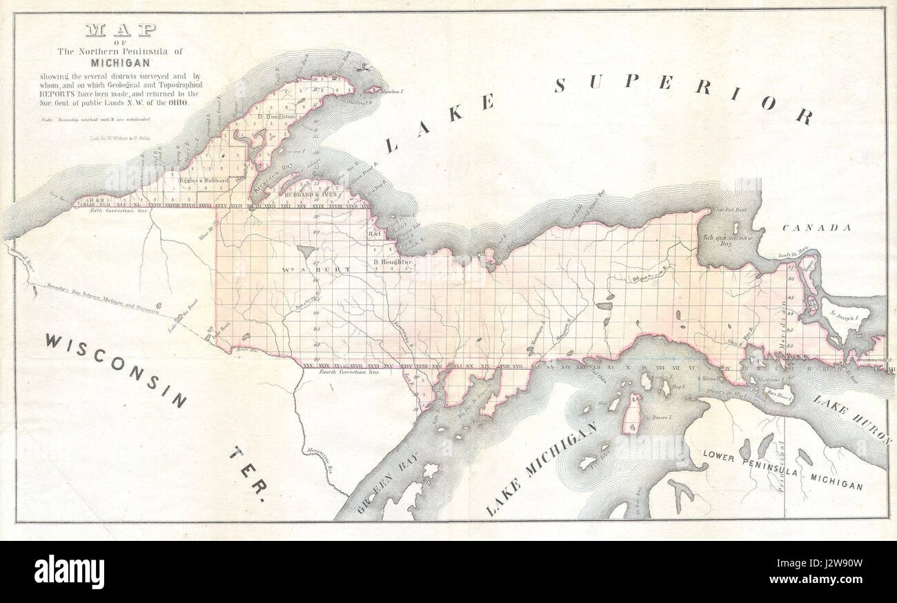 Michigan Upper Peninsula Map Hi res Stock Photography And Images Alamy