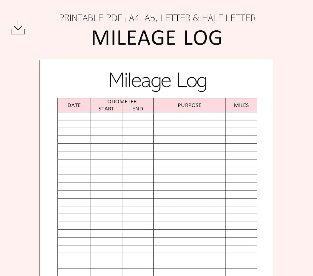 Free Printable Mileage Sheets