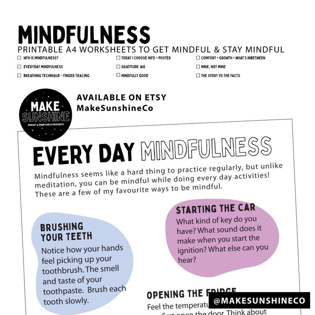 Printable Mindfulness Worksheets