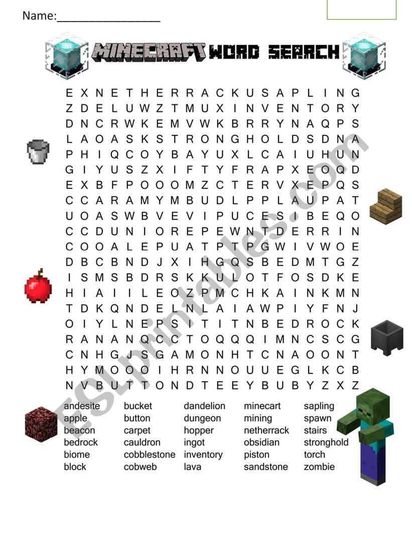 Minecraft Exercise For Children ESL Worksheet By Youniverse8