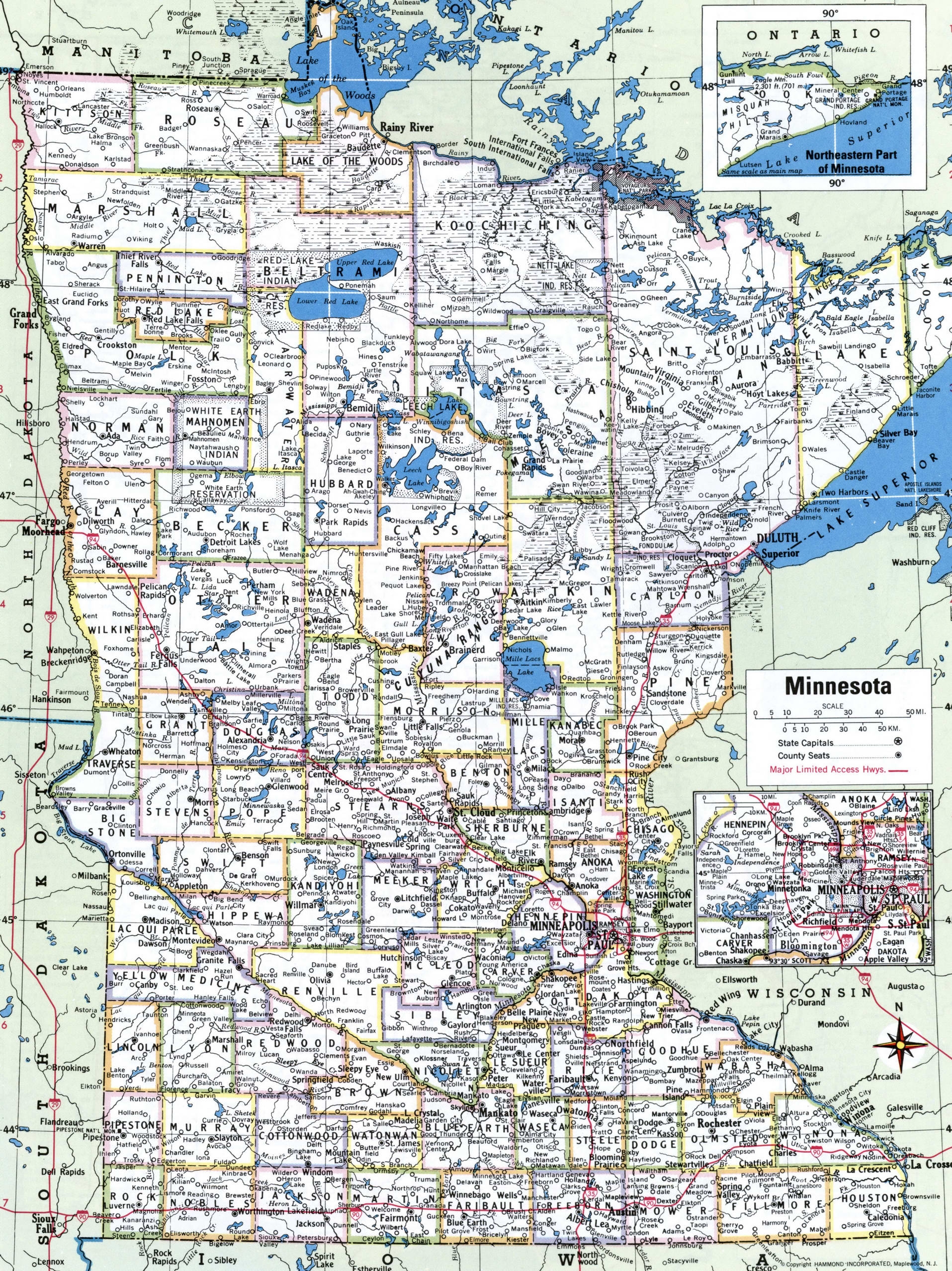 Printable Map Of Mn Counties