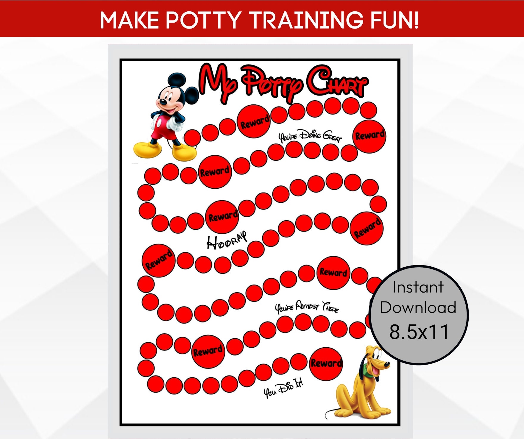 Printable Minnie Mouse Potty Training Chart