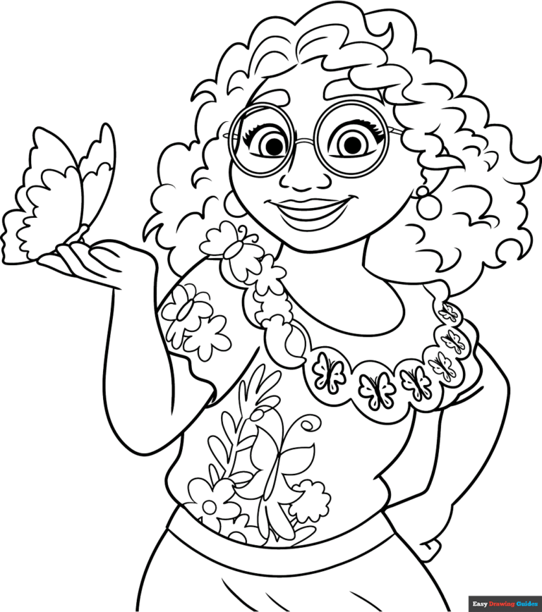 Mirabel From Encanto Coloring Page Easy Drawing Guides
