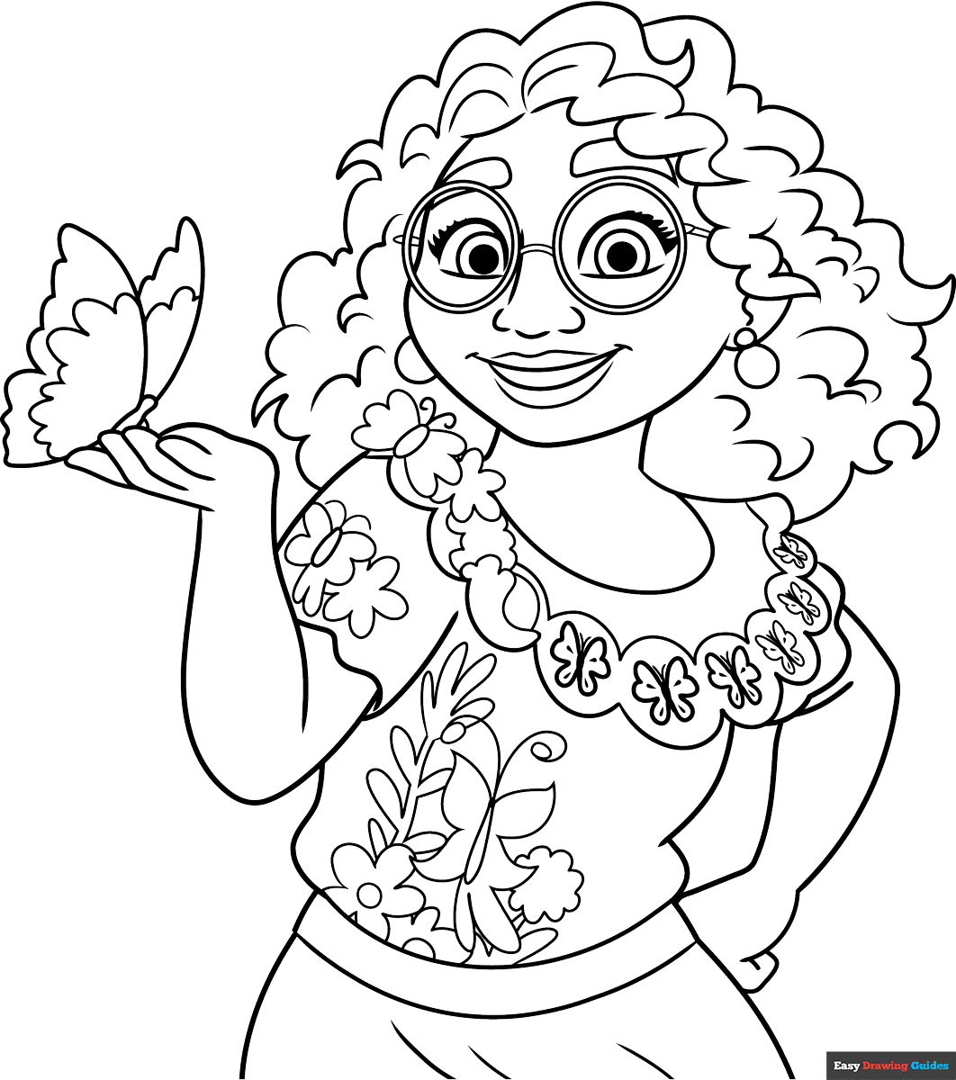 Mirabel From Encanto Coloring Page Easy Drawing Guides