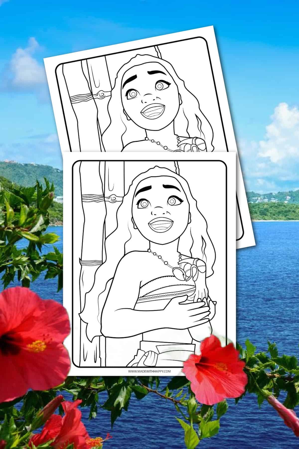 Moana Coloring Page FREE Printable Made With HAPPY