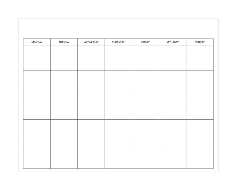 Monday Start Unlimited Prints Blank Monthly Calendar Includes 2 Styles Minimalist Instant Download File 2 11 x8 5 Landscape Etsy