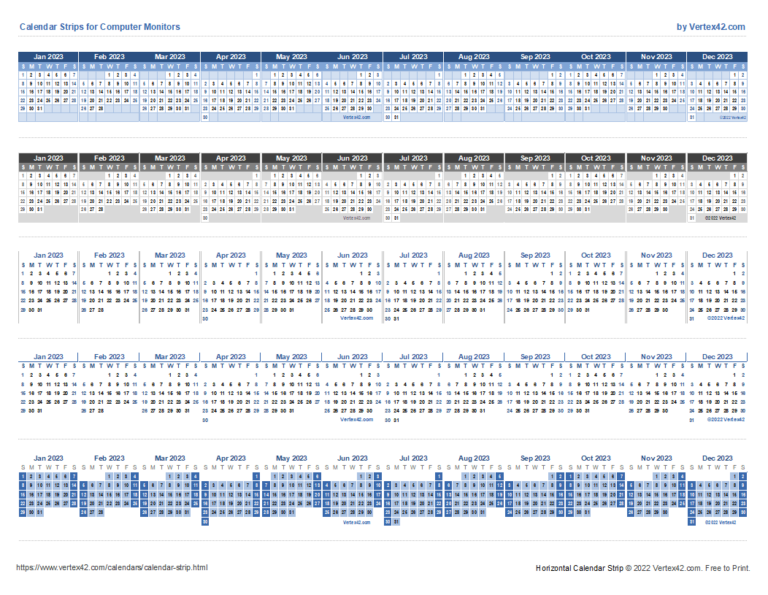 Monitor Calendar Strip Template