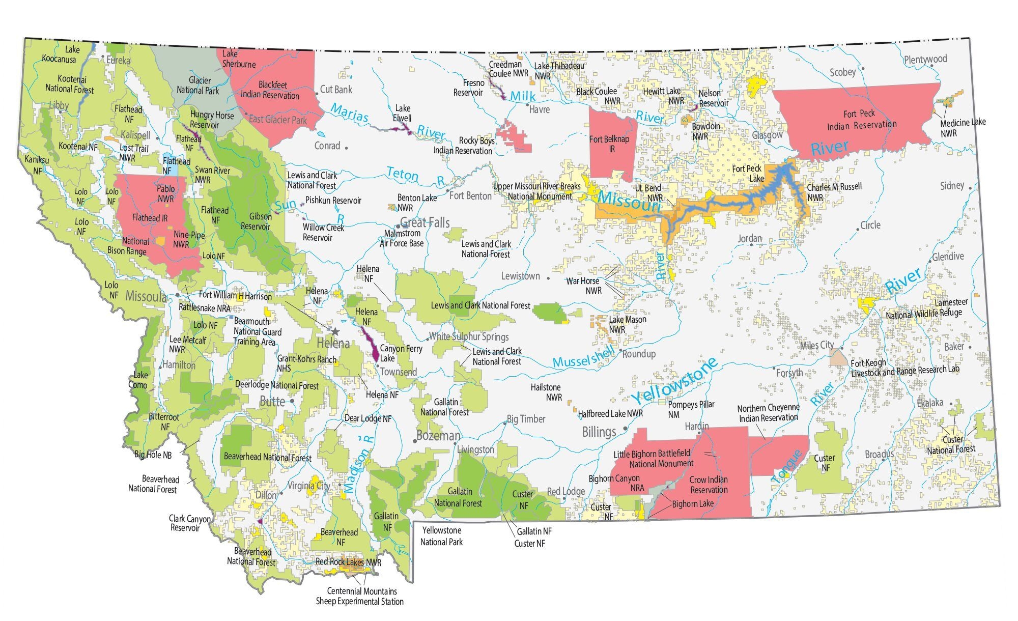 Printable Map Of Montana