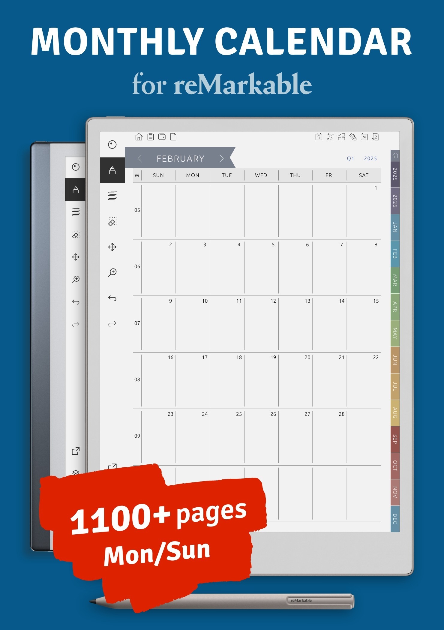 Mini Monthly Calendar Printable 2030 Monthly