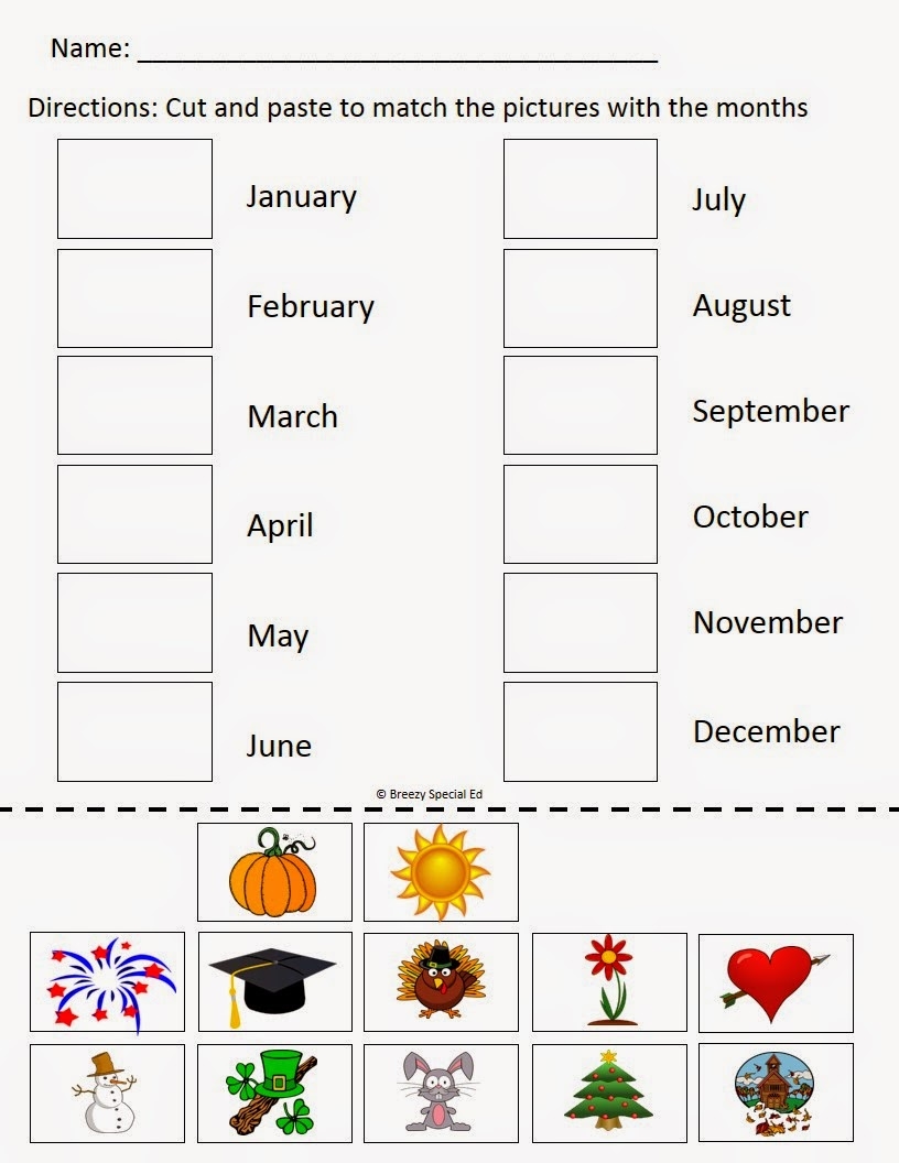 Monthly Calendar Worksheets August Freebies Breezy Special Ed