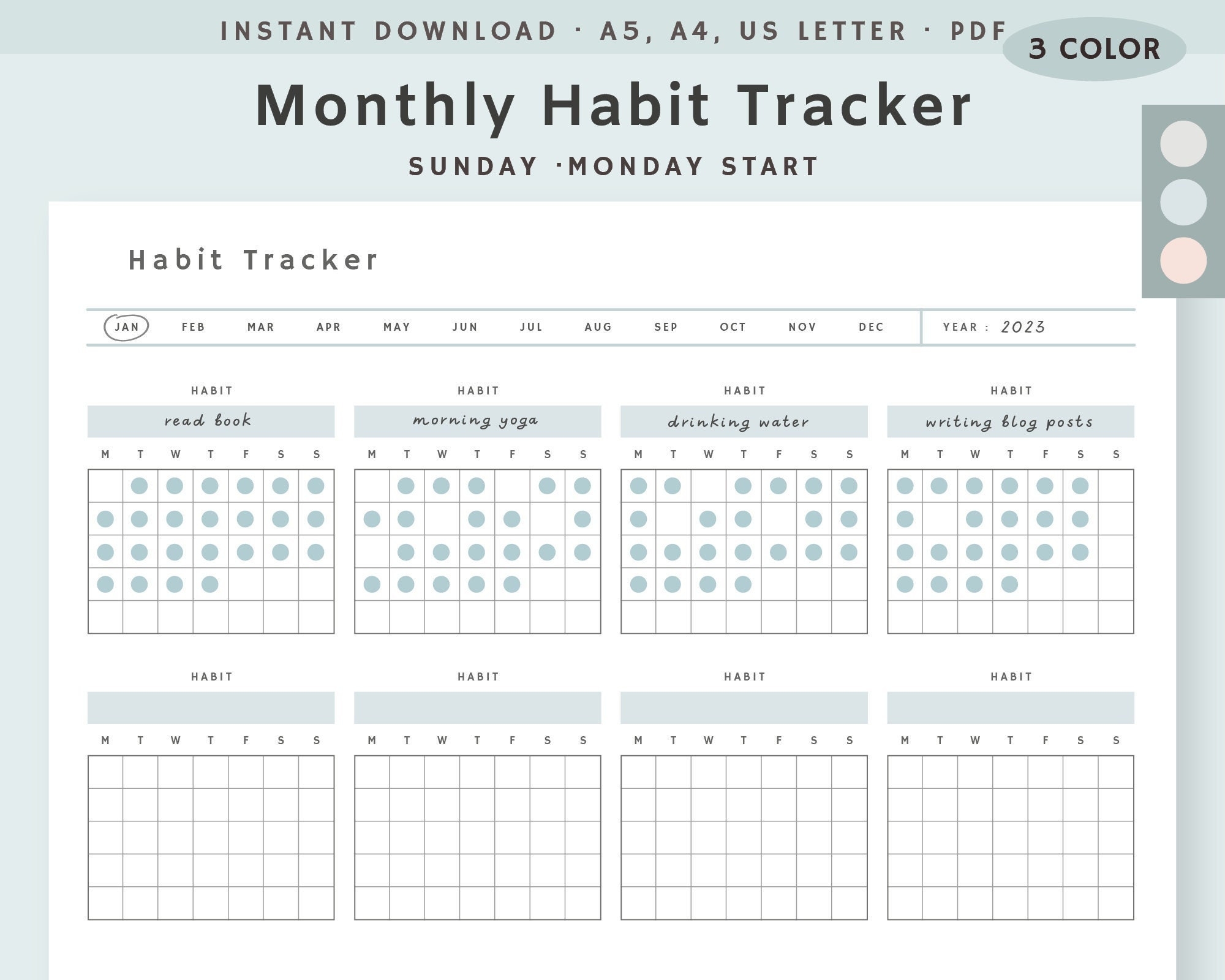 Habit Calendar Printable