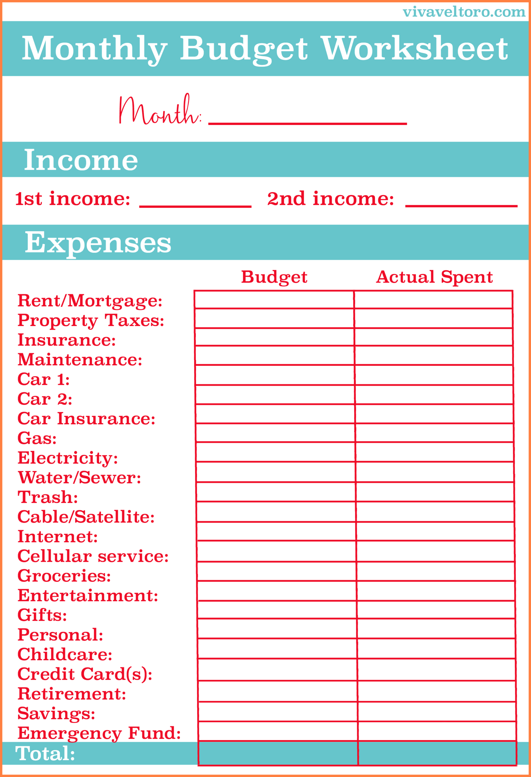 Monthly Household Budget Spreadsheet Template Kennethflorsergede1988 s Ownd