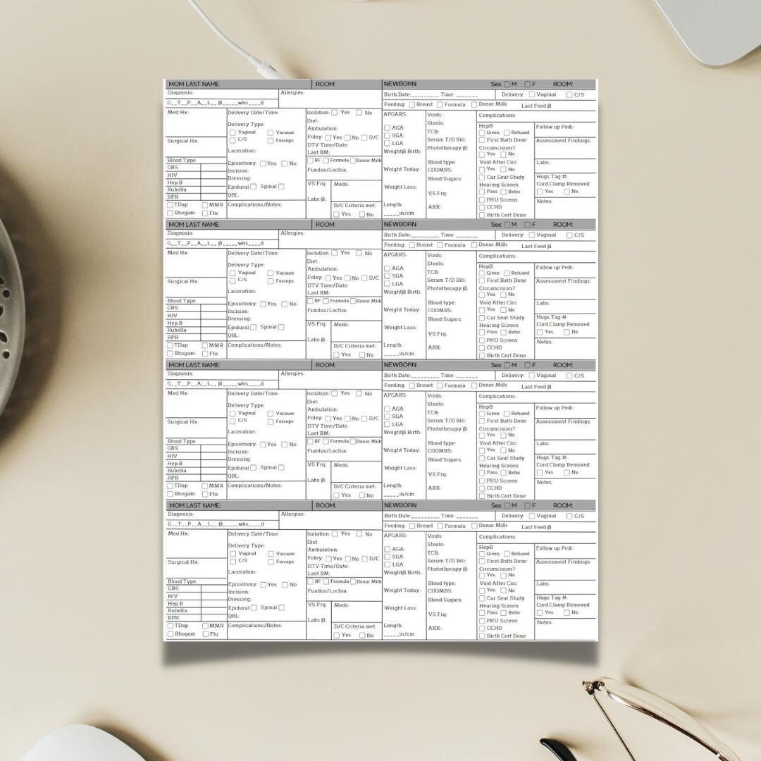Mother Baby Nurse Report Sheet For 4 Couplets Printable PDF Postpartum RN Template Brain Sheet Nursing Student New Nurse Maternity Etsy Mother Baby Nurse Report Sheet For 4 Couplets Printable PDF Postpartum RN Template Brain Sheet Nursing Student New Nurse Maternity Etsy
