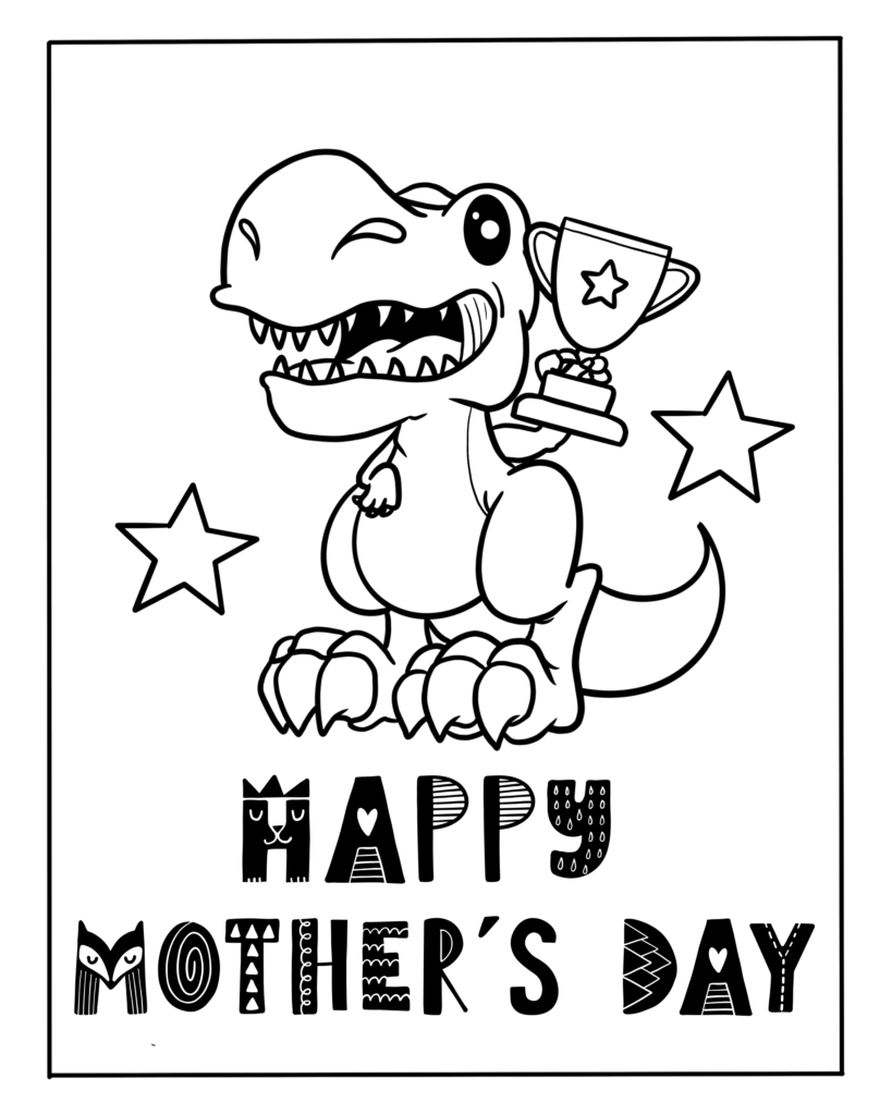 Mothers Day Coloring Pages Printable Free Dinosaur Pictures To Color