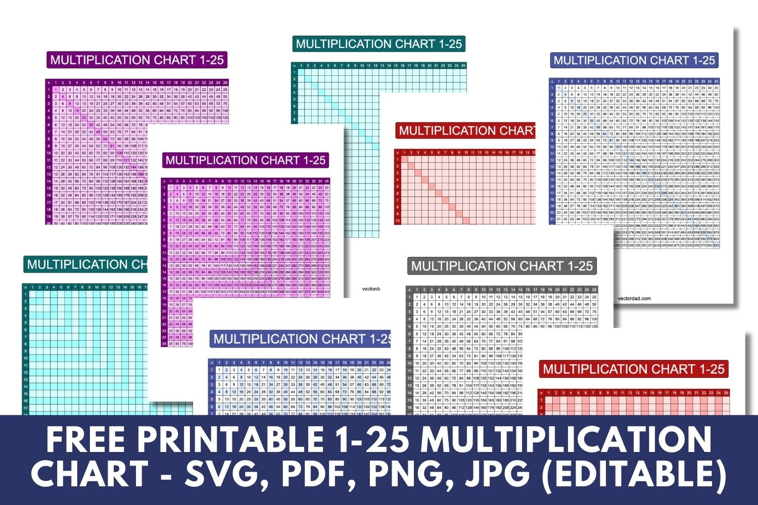 Multiplication Chart 1 25 Free High Quality PDFs
