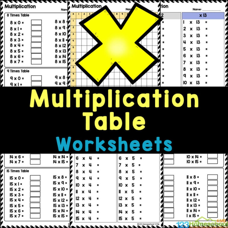 Times Table Practice Sheets Printable