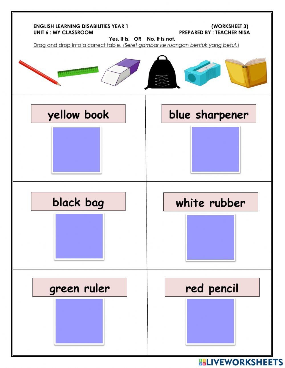 My Classroom Yes it Is OR No It Is Not Worksheet Live Worksheets Library