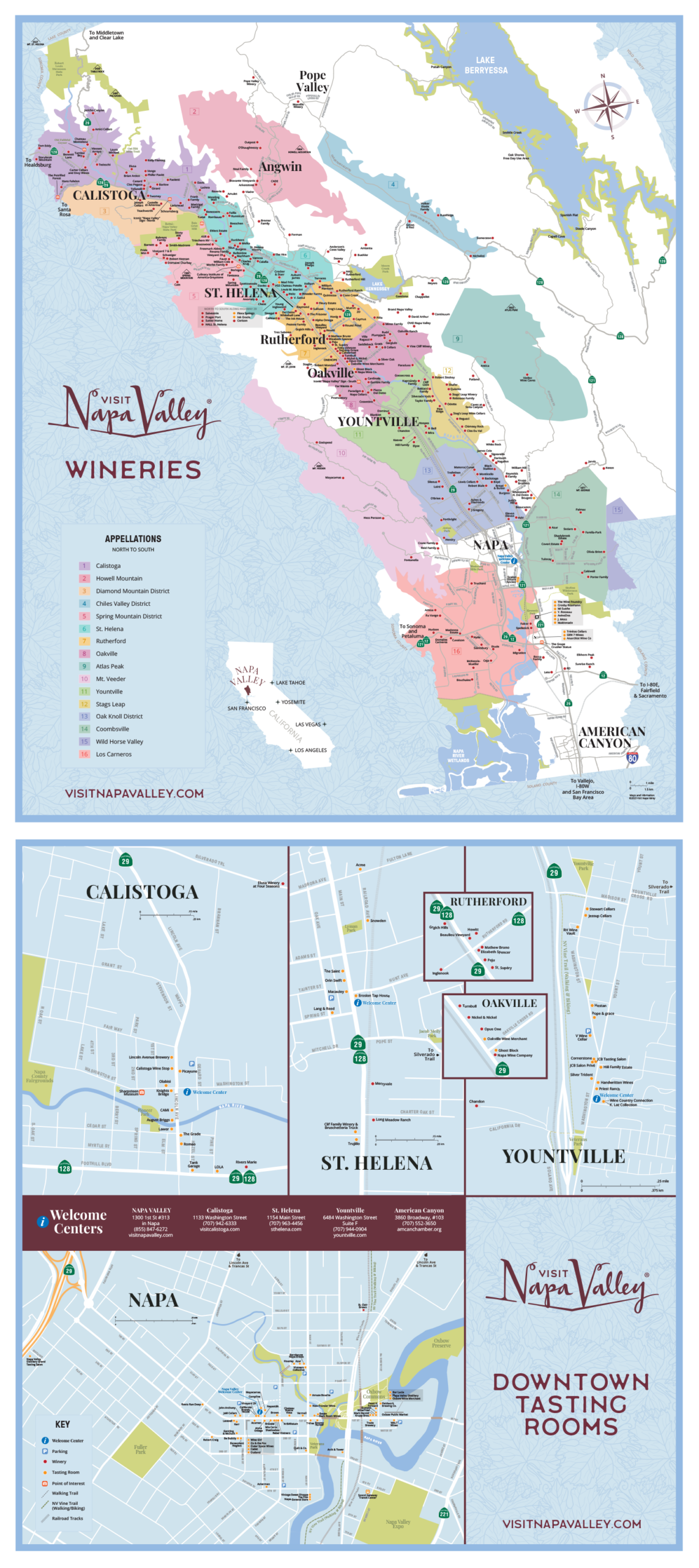 Napa Valley Wine Tours Visitor Planning Map